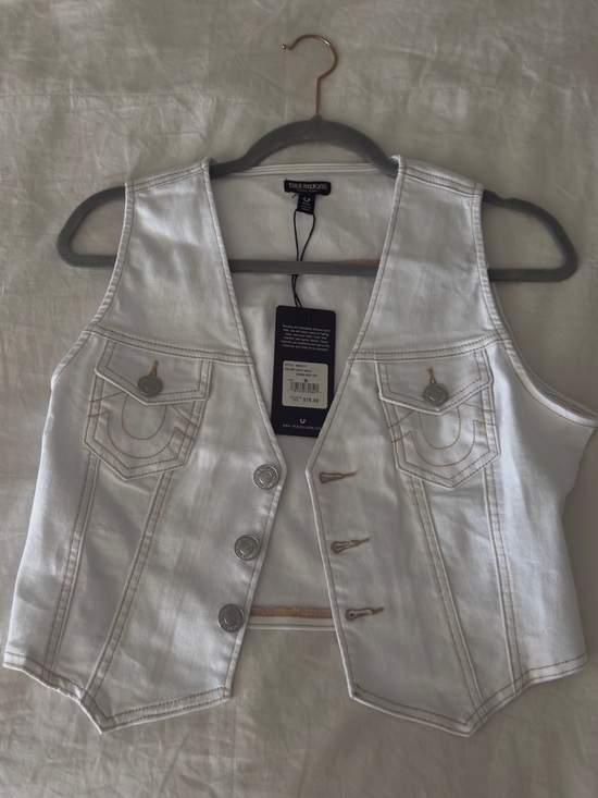 True Religion Tops - White Denim Vest Top